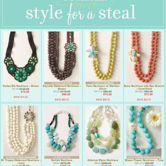 Stella & Dot✨RARE✨Artemis Stone ‘Colors of the Sea’ Statement Necklace - Picture 5 of 7